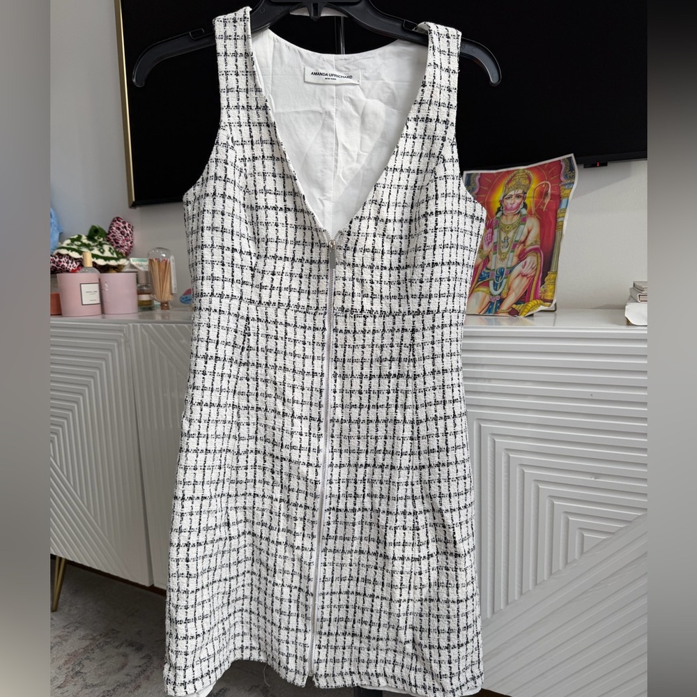 Amanda Uprichard Black and White Checkered Mini Dress